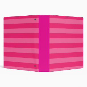 Light Pink and Hot Pink Stripes 3 Ring Binder