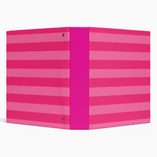 Light Pink and Hot Pink Stripes 3 Ring Binder