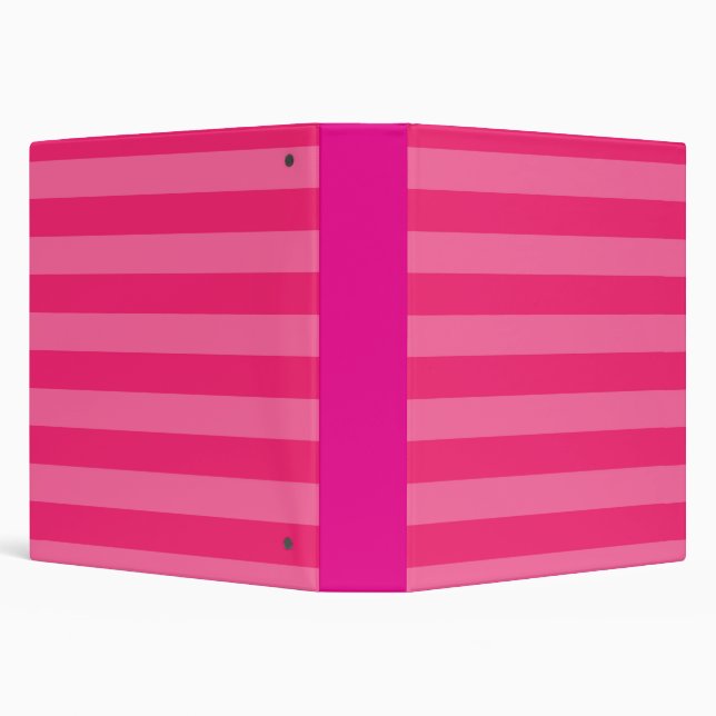 Light Pink and Hot Pink Stripes  3 Ring Binder (Background)