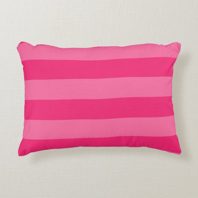 Light Pink and Hot Pink Stripes  Accent Pillow (Front)