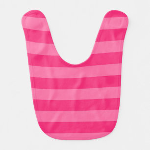 Light Pink and Hot Pink Stripes Baby Bib