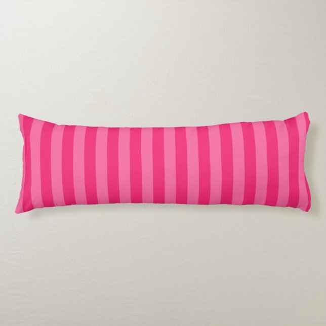 Light Pink and Hot Pink Stripes  Body Pillow (Front)