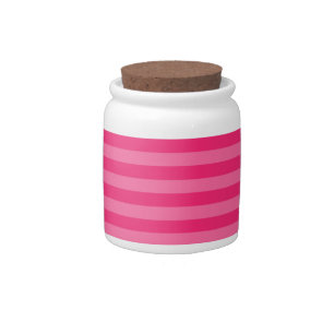 Light Pink and Hot Pink Stripes  Candy Jar