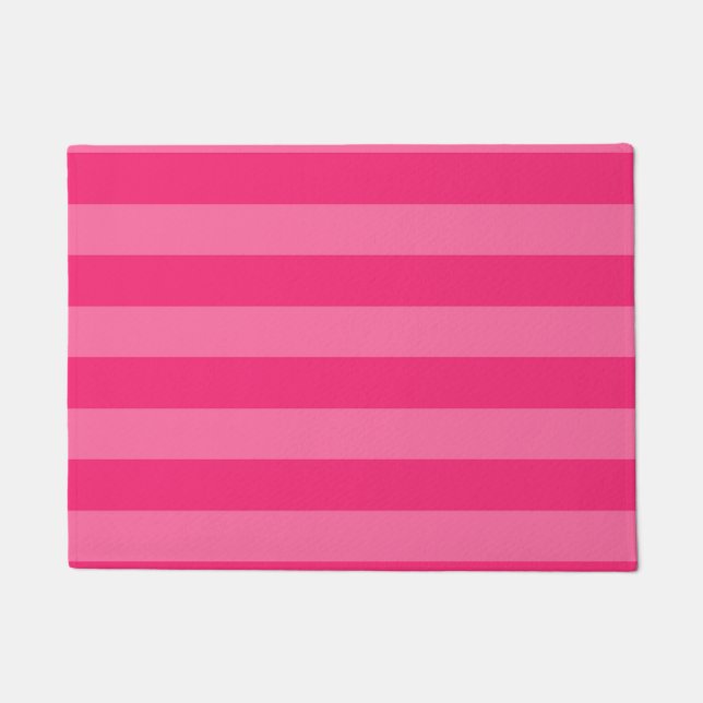Light Pink and Hot Pink Stripes  Doormat (Front)