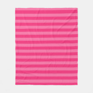Light Pink and Hot Pink Stripes  Fleece Blanket