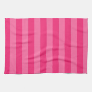 Light Pink and Hot Pink Stripes  Kitchen Towel