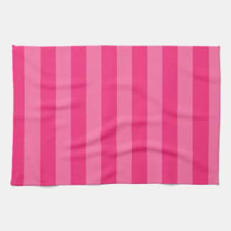 Light Pink and Hot Pink Stripes Kitchen Towel