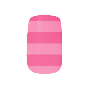Light Pink and Hot Pink Stripes Minx Nail Art