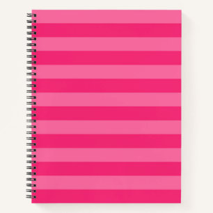 Light Pink and Hot Pink Stripes Notebook