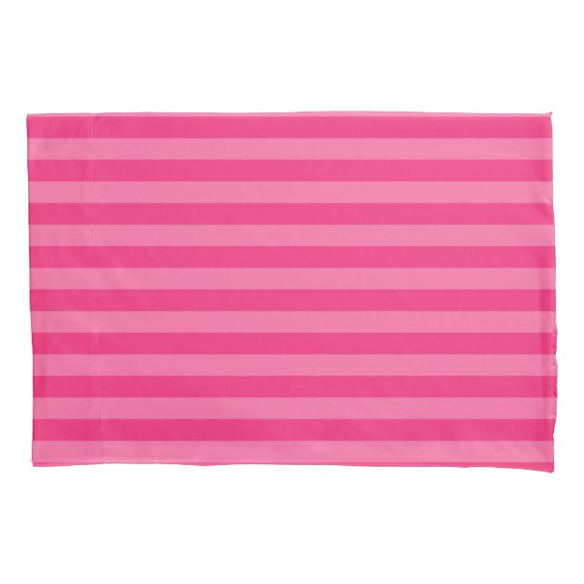 Light Pink and Hot Pink Stripes  Pillow Case (Front)