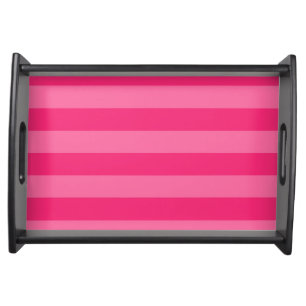 Light Pink and Hot Pink Stripes Serving Tray