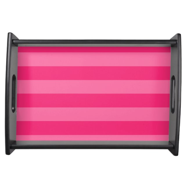 Light Pink and Hot Pink Stripes  Serving Tray (Front)