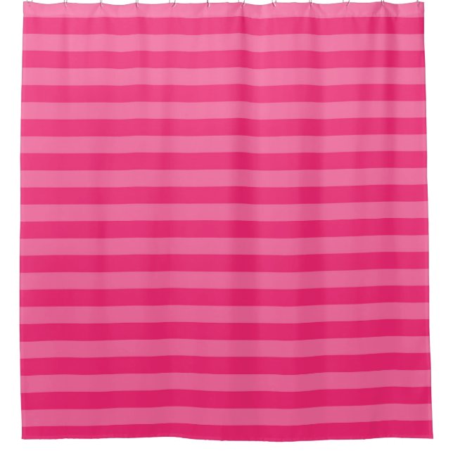 Light Pink and Hot Pink Stripes  Shower Curtain (Front)