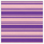 [ Thumbnail: Light Pink and Indigo Stripes/Lines Pattern Fabric ]