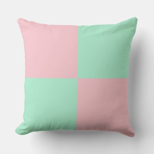 Light Pink And Light Mint Color Throw Pillow