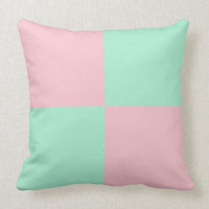Light Pink And Light Mint Color Throw Pillow