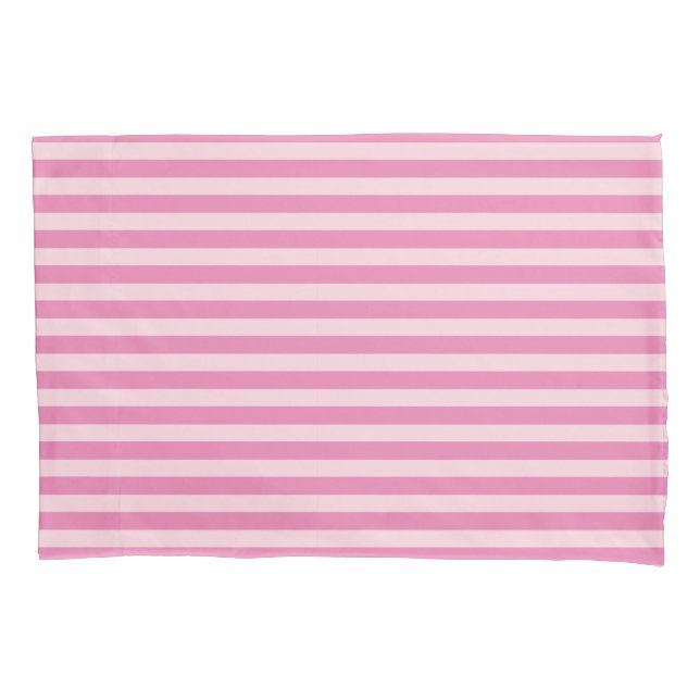 Light Pink and Pink Striped Pillow Case (Front)