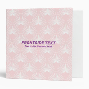Light-pink and white art-deco pattern 3 ring binder