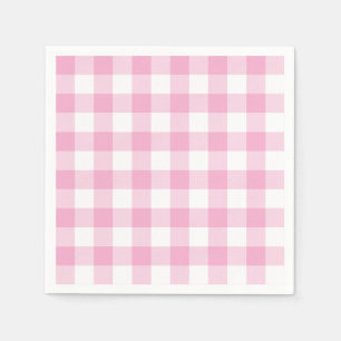 Light Pink and White Buffalo Plaid Gingham Napkins