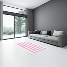 Light Pink and White Cabana Horizontal Stripe