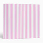 Light pink and white candy stripes 3 ring binder