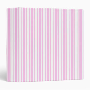 Light pink and white candy stripes 3 ring binder