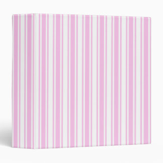 Light pink and white candy stripes 3 ring binder