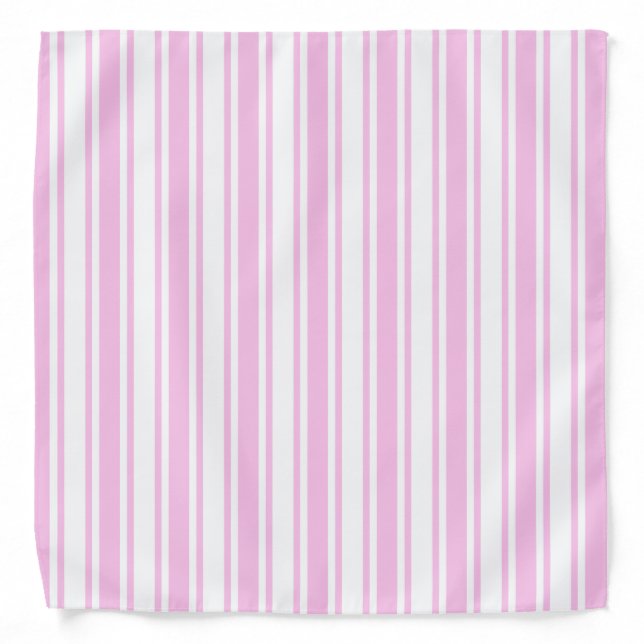 Light pink and white candy stripes bandana (Front)