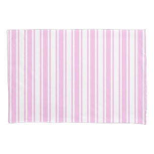 Light pink and white candy stripes pillow case