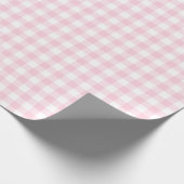 Light Pink and White Check Plaid Wrapping Paper (Corner)