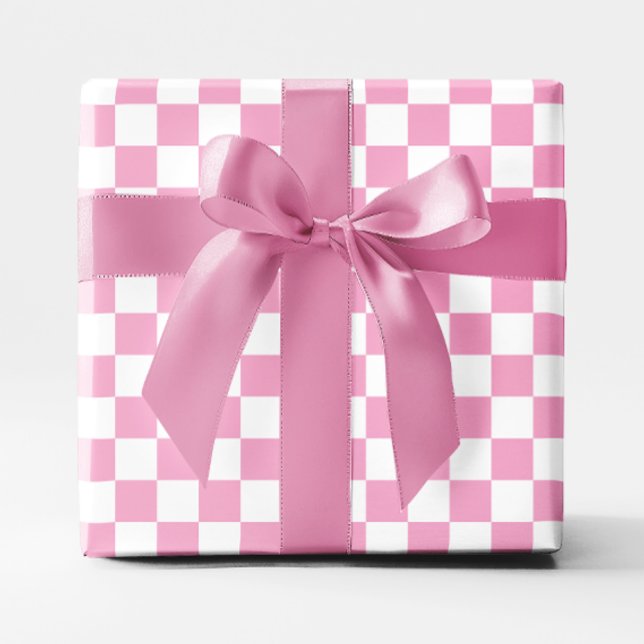 Light Pink and White Checkered Wrapping Paper (Light Pink and White Checkered Wrapping Paper)