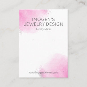 Light Pink And White Earring Display Business Card