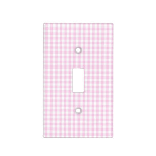 light pink and white gingham pattern preppy girly light switch cover