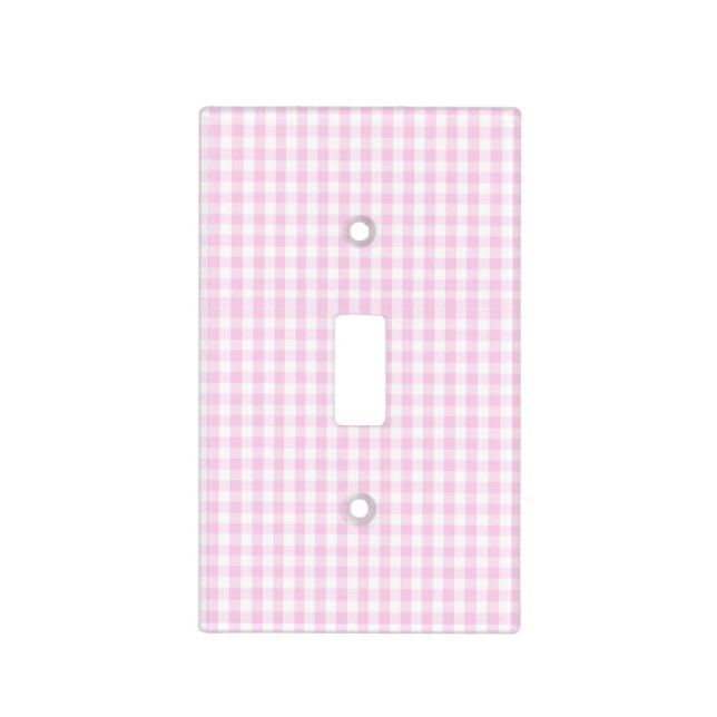 light pink and white gingham pattern preppy girly light switch cover (Front)
