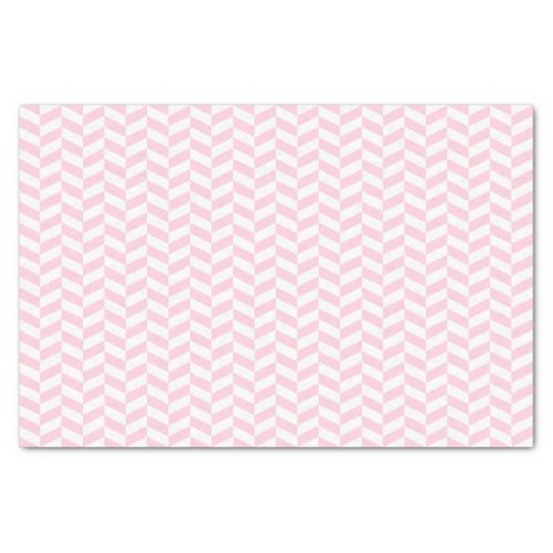 Light Pink and White Herringbone Tissue Paper