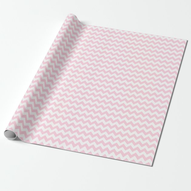 Pink and white on sale chevron wrapping paper