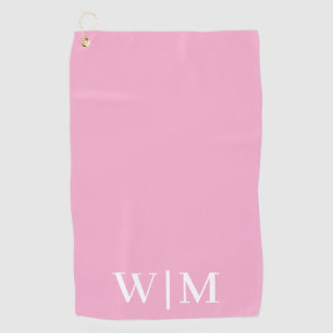 Light Pink and White Personalized Golf Towel