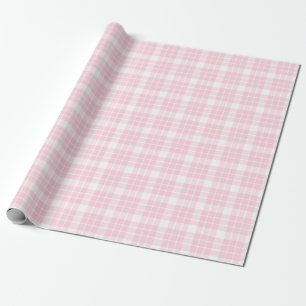 Light Pink and White Plaid Wrapping Paper