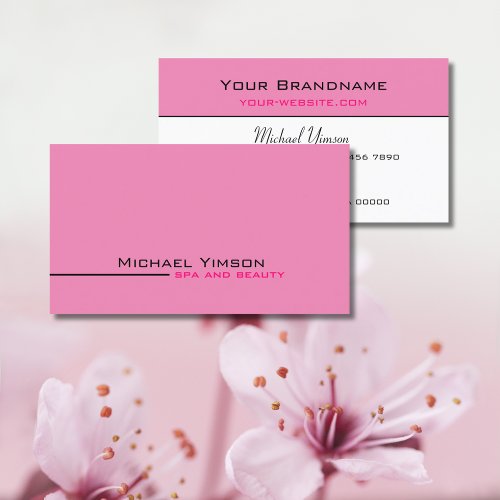Light Pink and White Simple Modern Professional Business Card