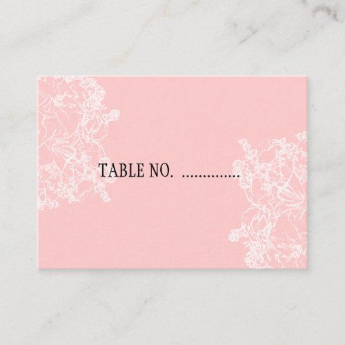 Light Pink and White Wedding Guest Seating Card Business Cards