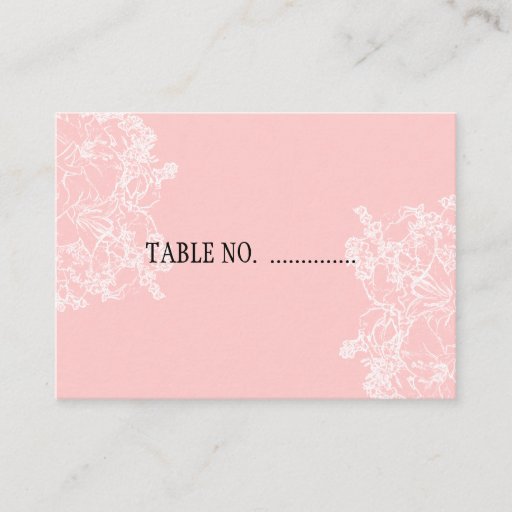 Customizable Light Pink and White Wedding Guest Seating Card Business Cards