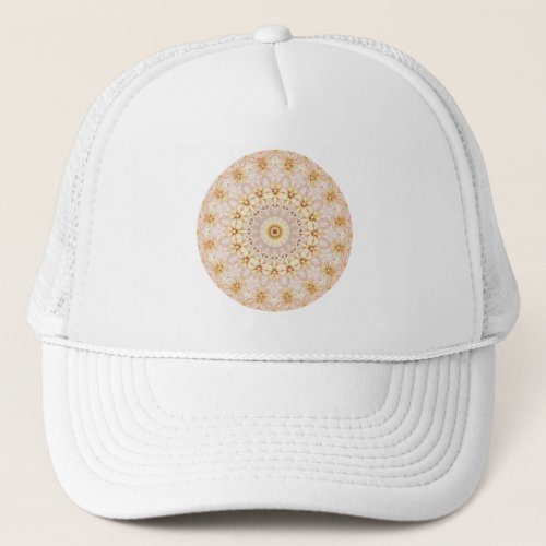 Light Pink and Yellow Floral Mandala Trucker Hat