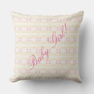 Light Pink and Yellow Throw Pillow