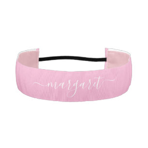 Light Pink Athletic Headband With Custom Name