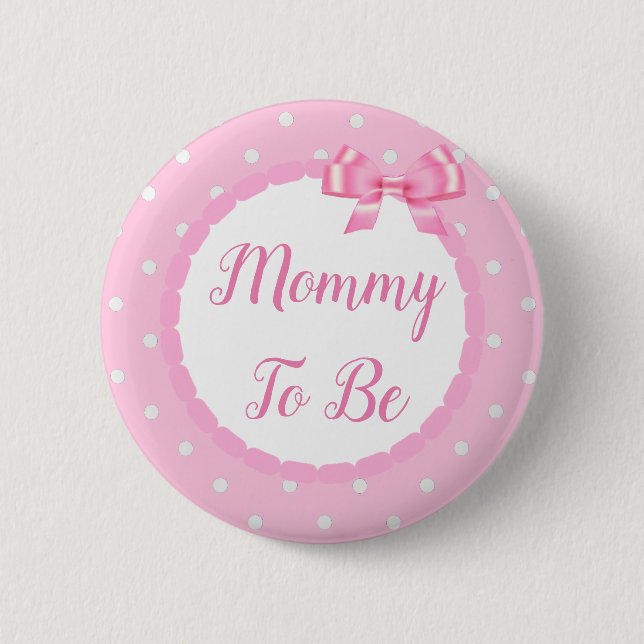 Light Pink Baby Shower Mommy To Be Button (Front)