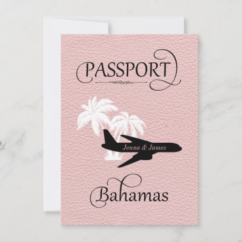 Light Pink Bahamas Passport Save the Date