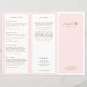 Light Pink Beauty Day Spa Salon TriFold Brochure (Front)