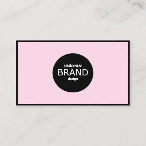 Light Pink Black Border Minimalist Professional  Business Card