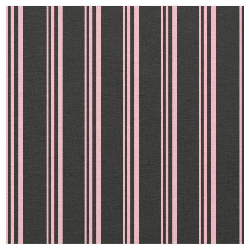 Light Pink & Black Colored Lines Pattern Fabric