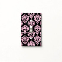 Light Pink & Black Glam Pattern Modern Chic Light Switch Cover